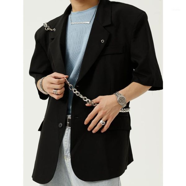 men's clothing - 2021 summer product abstinence dark style personality ruffian chain design suit jacket suits & blazers, White;black
men's clothing - 2021 summer product abstinence dark style personality ruffian chain design suit jacket suits & blazers, White;black
