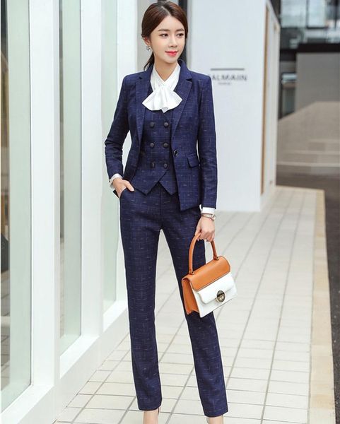 women's suits & blazers fabric formal 3 piece set women business with pants and jackets waistcoat vest for ladies, White;black
women's suits & blazers fabric formal 3 piece set women business with pants and jackets waistcoat vest for ladies, White;black