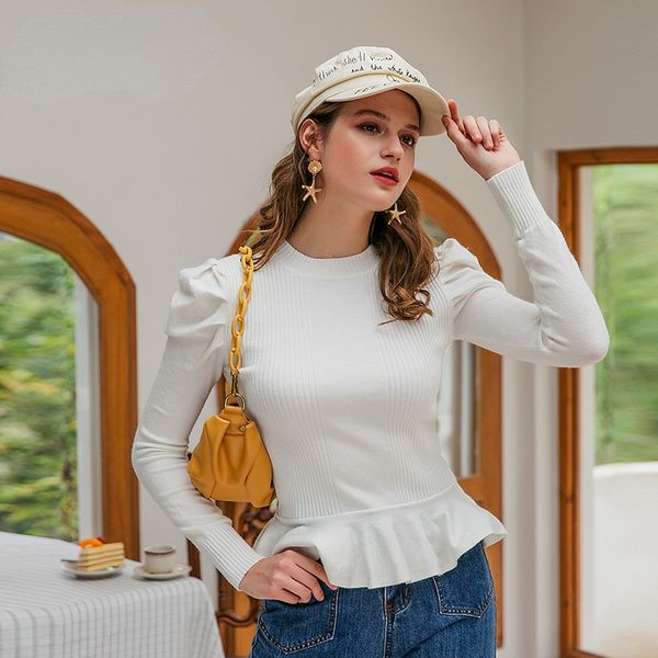 Simple Elegant Women's Round Neck Solid White Long Sleeve Pullover Sweater Autumn Winter Female Sweater Ladies Leisure Jumper, White;black
Simple Elegant Women's Round Neck Solid White Long Sleeve Pullover Sweater Autumn Winter Female Sweater Ladies Leisure Jumper, White;black