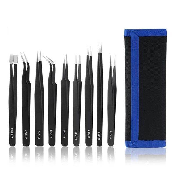 pcs/set anti-static esd stainless steel tweezers maintenance tools industrial precision curved straight repair professional hand tool sets
pcs/set anti-static esd stainless steel tweezers maintenance tools industrial precision curved straight repair professional hand tool sets