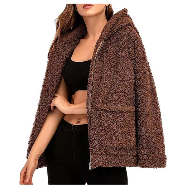 women's jackets faux fur coat for women 2021 autumn warm soft loose hooded jacket female outerwear plush ladies casual winter overcoat#, Black;brown
women's jackets faux fur coat for women 2021 autumn warm soft loose hooded jacket female outerwear plush ladies casual winter overcoat#, Black;brown