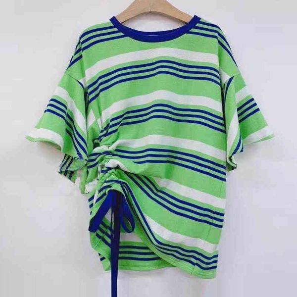 korean fashion contrast color striped tshirt woman chic shirring designed tee summer casual loose short sleeve ladies 210514, White
korean fashion contrast color striped tshirt woman chic shirring designed tee summer casual loose short sleeve ladies 210514, White