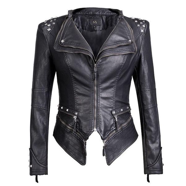 women's leather & faux women smooth motorcycle jackets punk ladies long sleeve autumn winter pu jacket streetwear black coat
women's leather & faux women smooth motorcycle jackets punk ladies long sleeve autumn winter pu jacket streetwear black coat