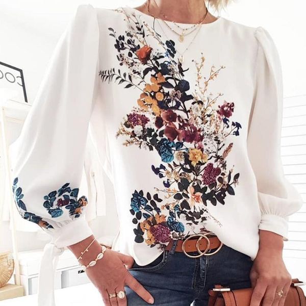 women's blouses & shirts women elegant vintage floral print puff sleeve bow tie shirt crew collar chiffon blouse lady chic loose causa, White
women's blouses & shirts women elegant vintage floral print puff sleeve bow tie shirt crew collar chiffon blouse lady chic loose causa, White