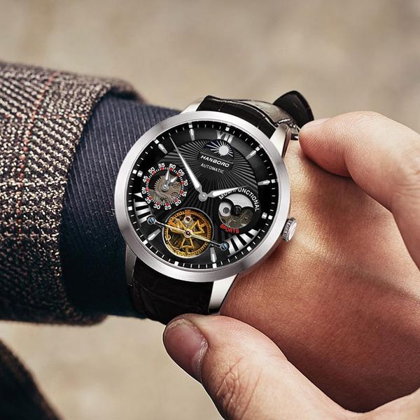 wristwatches hanboro genuine men's watch fully automatic mechanical hollow tourbillon waterproof luminous fashion brand business, Slivery;brown
wristwatches hanboro genuine men's watch fully automatic mechanical hollow tourbillon waterproof luminous fashion brand business, Slivery;brown
