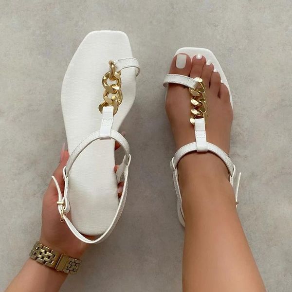 summer women sandals elegant solid color metal chain female slippers fashion buckle strap lady flat flip flops, Black
summer women sandals elegant solid color metal chain female slippers fashion buckle strap lady flat flip flops, Black
