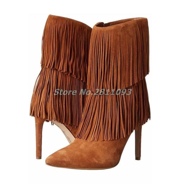 boots suede tassel zipper thin high heel pointed toe brown black dress winter women shoes fashion stiletto
boots suede tassel zipper thin high heel pointed toe brown black dress winter women shoes fashion stiletto