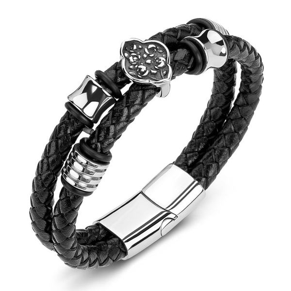 charm bracelets men trendy genuine leather stainless steel magnetic clasp flower punk vintage bangle male jewelry wholesale p194, Golden;silver
charm bracelets men trendy genuine leather stainless steel magnetic clasp flower punk vintage bangle male jewelry wholesale p194, Golden;silver