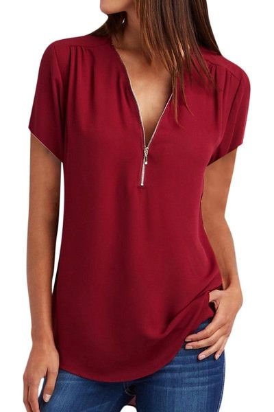 women's blouses & shirts fashion v-neck zipper short sleeve womens and woman 2021 summer plus size 4xl 5xl chiffon casual ladies, White
women's blouses & shirts fashion v-neck zipper short sleeve womens and woman 2021 summer plus size 4xl 5xl chiffon casual ladies, White