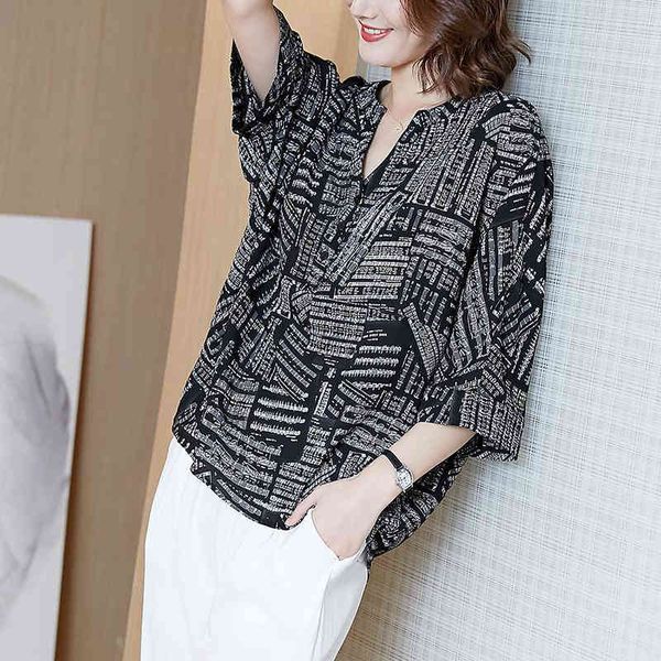 women's cape summer fashion women 3/4 sleeve loose shirts vintage print v-neck casual blouses plus size femme blusas m91 rscu, Black
women's cape summer fashion women 3/4 sleeve loose shirts vintage print v-neck casual blouses plus size femme blusas m91 rscu, Black