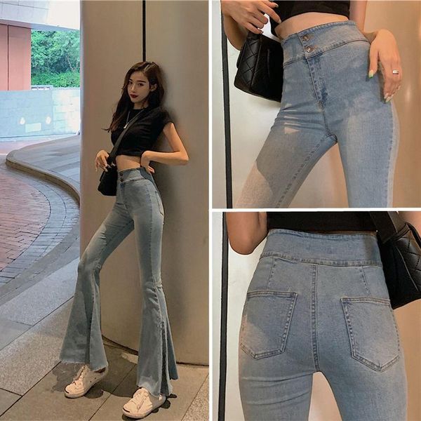 women's jeans bell-bottom trousers for women with high waist and sagging feeling 2021 spring autumn korean version stretch-fit broad-l, Blue
women's jeans bell-bottom trousers for women with high waist and sagging feeling 2021 spring autumn korean version stretch-fit broad-l, Blue