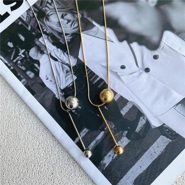 chokers women stainless steel lucky ball pendant necklace korean style 2021 fashion temperament simple chain jewelry, Golden;silver
chokers women stainless steel lucky ball pendant necklace korean style 2021 fashion temperament simple chain jewelry, Golden;silver