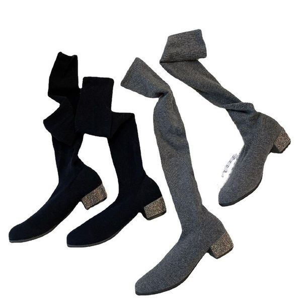boots over the knee block heels elastic knitting pointed toe thigh high women black shoes for ladies crystal
boots over the knee block heels elastic knitting pointed toe thigh high women black shoes for ladies crystal