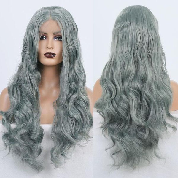 dark green hair lace wigs for women long body wave synthetic front wig middle part high temperature fiber wigs1, Black
dark green hair lace wigs for women long body wave synthetic front wig middle part high temperature fiber wigs1, Black
