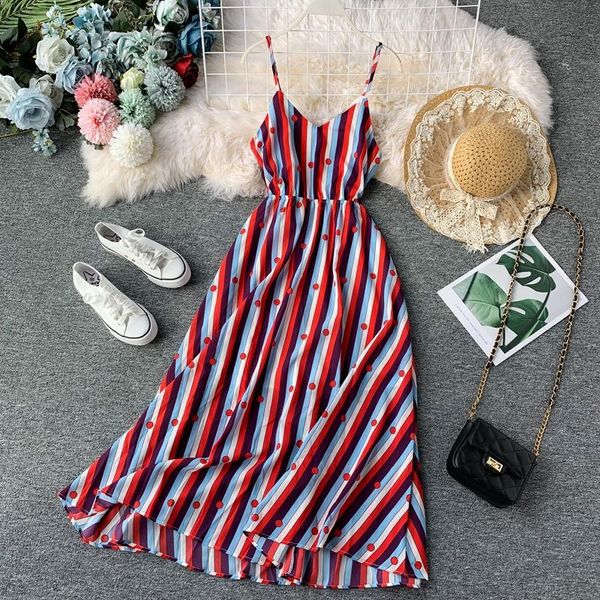 summer beach dress women slim v-neck spaghetti strap dresses elegant ladies vertical stripe chiffon long robe vestidos casual, Black;gray
summer beach dress women slim v-neck spaghetti strap dresses elegant ladies vertical stripe chiffon long robe vestidos casual, Black;gray