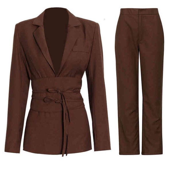 women's two piece pants pieces set pant suits women blazer high waist fashion solid brown jackets straight trousers suit gssk, White
women's two piece pants pieces set pant suits women blazer high waist fashion solid brown jackets straight trousers suit gssk, White