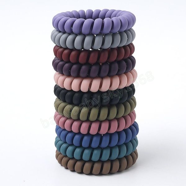 telephone wire coil hair tie band woman frosted elastic rubber girl holder bracelet accessory ponytail headdress scrunchy, Slivery;white
telephone wire coil hair tie band woman frosted elastic rubber girl holder bracelet accessory ponytail headdress scrunchy, Slivery;white