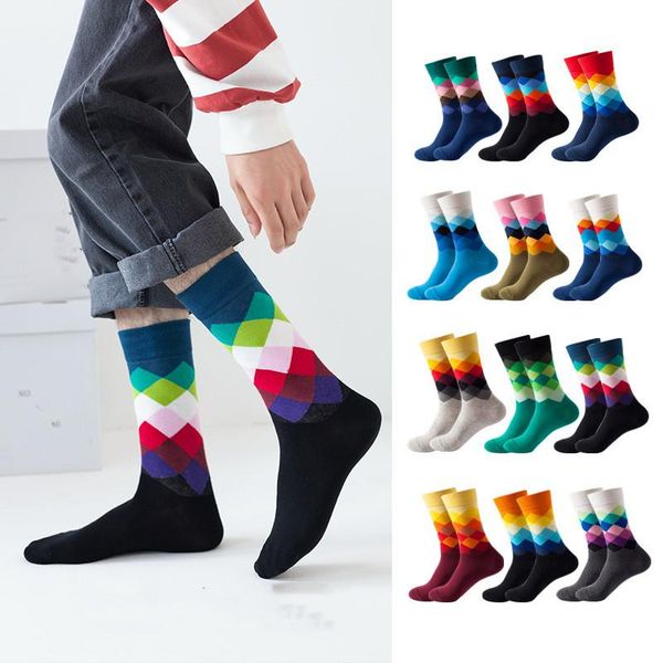 men's socks 1pc women's diamond pattern cotton stockings fashion trend neutral, Black
men's socks 1pc women's diamond pattern cotton stockings fashion trend neutral, Black
