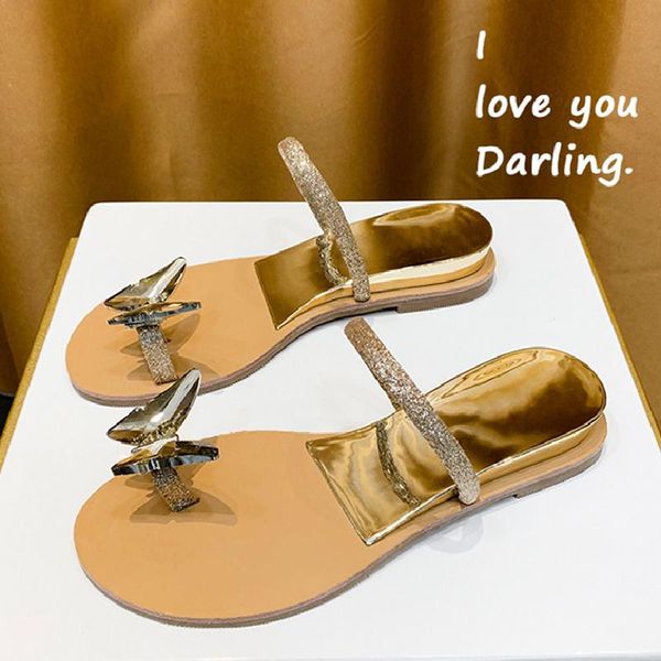 fashion personality fairy feng rhinestone chain ornament big butterfly round head flat sandals women slippers, Black
fashion personality fairy feng rhinestone chain ornament big butterfly round head flat sandals women slippers, Black