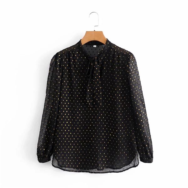 autumn fashion button up chiffon shirt vintage blouse women black and golden silk thread lady long sleeves female loose 210531, White
autumn fashion button up chiffon shirt vintage blouse women black and golden silk thread lady long sleeves female loose 210531, White