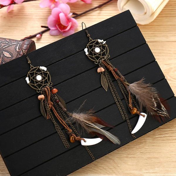hoop & huggie round dream net winding line leaves ox horn tassel feather earrings female wooden column pendant, Golden;silver
hoop & huggie round dream net winding line leaves ox horn tassel feather earrings female wooden column pendant, Golden;silver