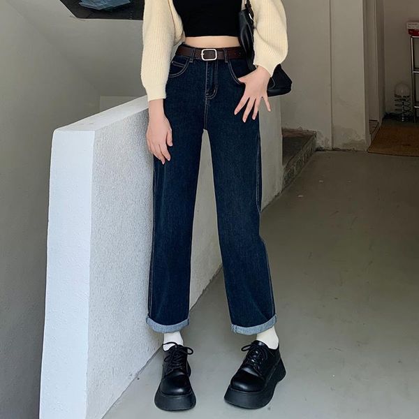 women's jeans small high waist autumn 2021 versatile thin curled loose dark wide leg long pants, Blue
women's jeans small high waist autumn 2021 versatile thin curled loose dark wide leg long pants, Blue