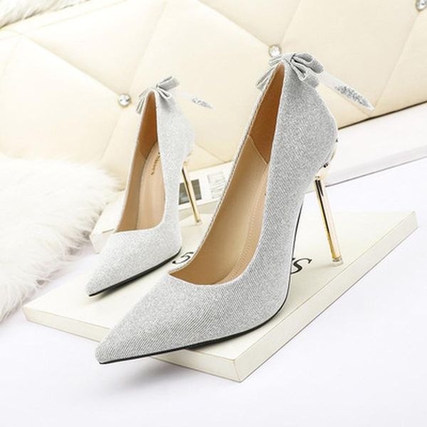 dress shoes butterfly knot pumps women party for wedding heels 2021 high, Black