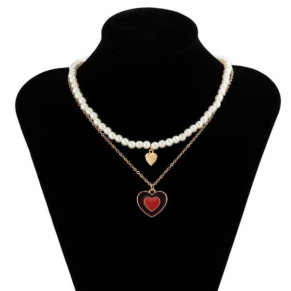 chains bohemian 2pcs/set sweet cute love heart pendant necklaces multi layered imitation pearl choker for women jewelry, Silver
chains bohemian 2pcs/set sweet cute love heart pendant necklaces multi layered imitation pearl choker for women jewelry, Silver