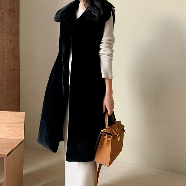 women's vests lugentolo faux fur vest women korean fashion winter loose sleeveless jackets mid-length coat, Black;white
women's vests lugentolo faux fur vest women korean fashion winter loose sleeveless jackets mid-length coat, Black;white