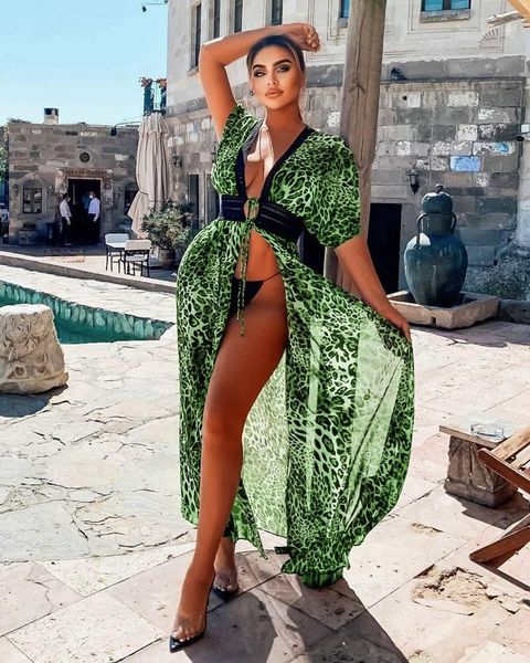 women's swimwear chiffon leopard beach dress print coverup cover up caftan summer beachwear hollow out swimsuit, White;black
women's swimwear chiffon leopard beach dress print coverup cover up caftan summer beachwear hollow out swimsuit, White;black