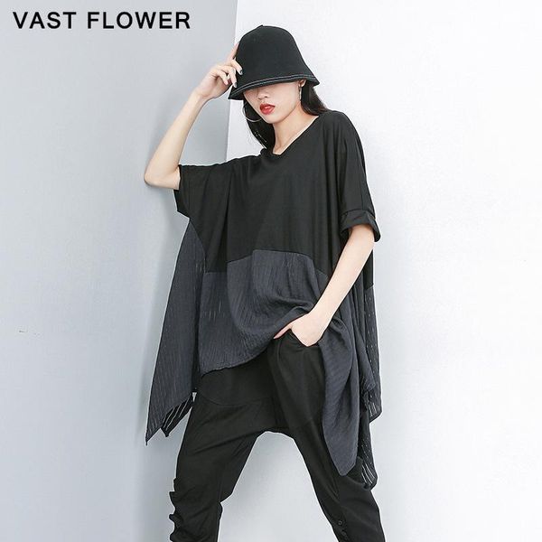 women's t-shirt irregular patchwork women black round neck half sleeve loose casual oversized t shirt femme fashion clothes summer 2021, White
women's t-shirt irregular patchwork women black round neck half sleeve loose casual oversized t shirt femme fashion clothes summer 2021, White
