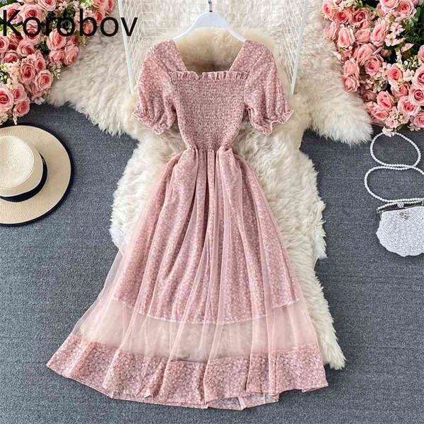 korobov new arrival flower print chiffon women dress korean elegant mesh patchwork emale dresses summer chic vestidos femme 210430, Black;gray
korobov new arrival flower print chiffon women dress korean elegant mesh patchwork emale dresses summer chic vestidos femme 210430, Black;gray