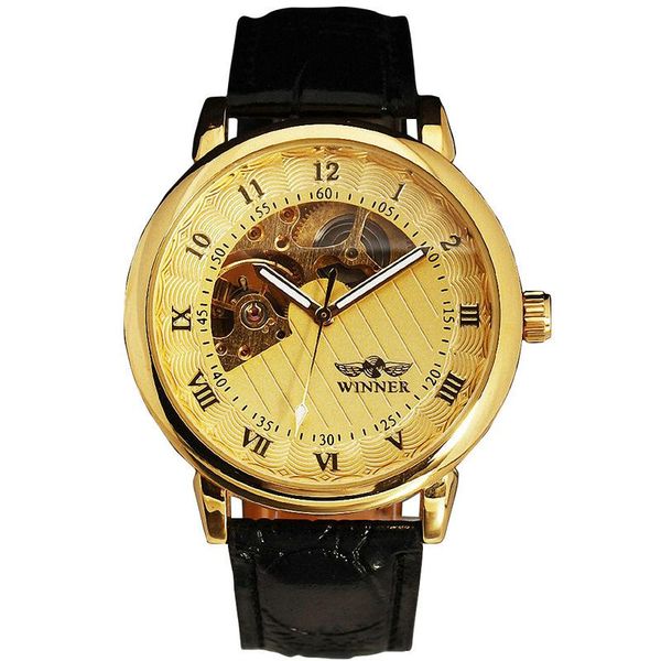 gold watches men mechanical fashion skeleton leather strap hand wind watch wristwatches, Slivery;brown
gold watches men mechanical fashion skeleton leather strap hand wind watch wristwatches, Slivery;brown