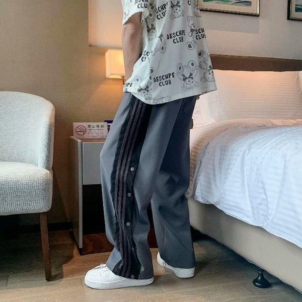 men's pants thin casual spring summer sports sweatpants wide-leg straight-breasted stitching nine-point trousers trend brand, Black
men's pants thin casual spring summer sports sweatpants wide-leg straight-breasted stitching nine-point trousers trend brand, Black