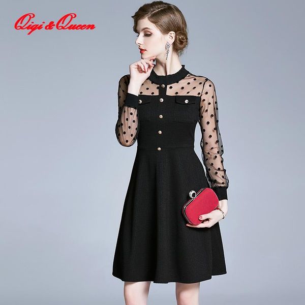 casual dresses qiqi&queen elegant women's 2021 black mesh patchwork dress work a-line ol flocking party business vestidos, Black;gray
casual dresses qiqi&queen elegant women's 2021 black mesh patchwork dress work a-line ol flocking party business vestidos, Black;gray