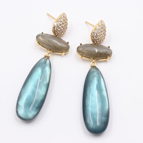 guaiguai jewelry good natural blue moss glass shell inside labradorite gold plated cz paved dangle stud earrings handmade for women, Silver
guaiguai jewelry good natural blue moss glass shell inside labradorite gold plated cz paved dangle stud earrings handmade for women, Silver