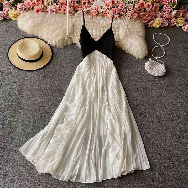 women's knits & tees summer v neck sleeveless women suspender dress backless high waist chiffon fairy holiday female a line p, White
women's knits & tees summer v neck sleeveless women suspender dress backless high waist chiffon fairy holiday female a line p, White