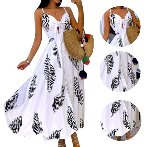 fashion long dress women v neck peacock floral print large hem chest knot sling white feather casual dresses, Black;gray
fashion long dress women v neck peacock floral print large hem chest knot sling white feather casual dresses, Black;gray