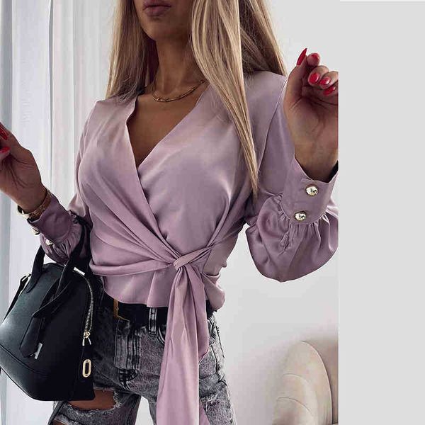 women's blouses & shirts fashion wrap v-neck blouse spring summer long sleeve shirt blusa elegant tie-up button off s3g8, White
women's blouses & shirts fashion wrap v-neck blouse spring summer long sleeve shirt blusa elegant tie-up button off s3g8, White
