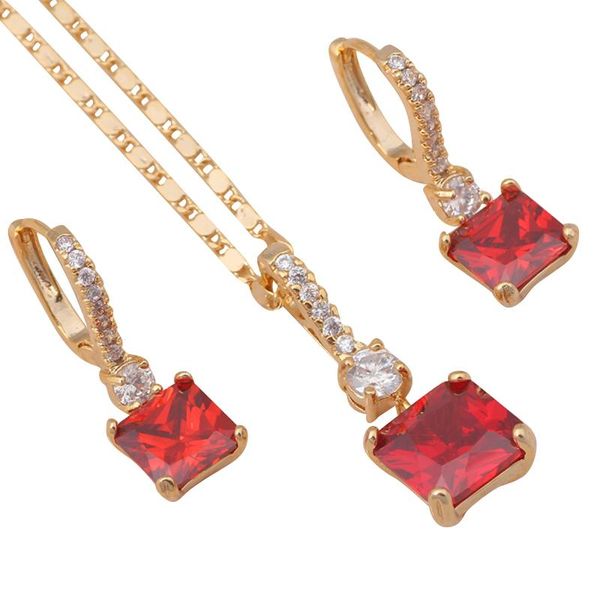 earrings & necklace brand designer garnet jewelry sets square shape gold color red crystal fashion js538a, Silver
earrings & necklace brand designer garnet jewelry sets square shape gold color red crystal fashion js538a, Silver