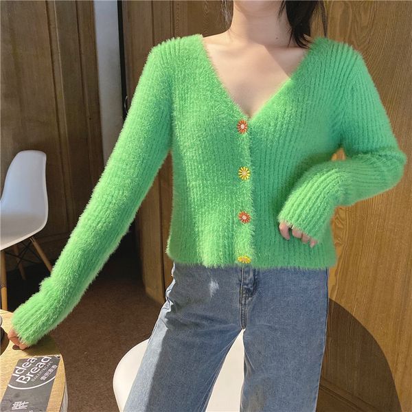 women's sweaters short-knit cardigan with low-knit cleavage mesh imitation vison hair korean style autumn nightgown women's sweate, White;black
women's sweaters short-knit cardigan with low-knit cleavage mesh imitation vison hair korean style autumn nightgown women's sweate, White;black