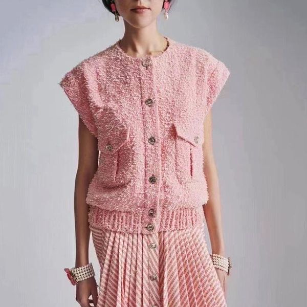 women's vests early autumn women vest 2021 runway designer batwing pink oversized tweed knit loose sleeveless jacket coat outwear, Black;white
women's vests early autumn women vest 2021 runway designer batwing pink oversized tweed knit loose sleeveless jacket coat outwear, Black;white