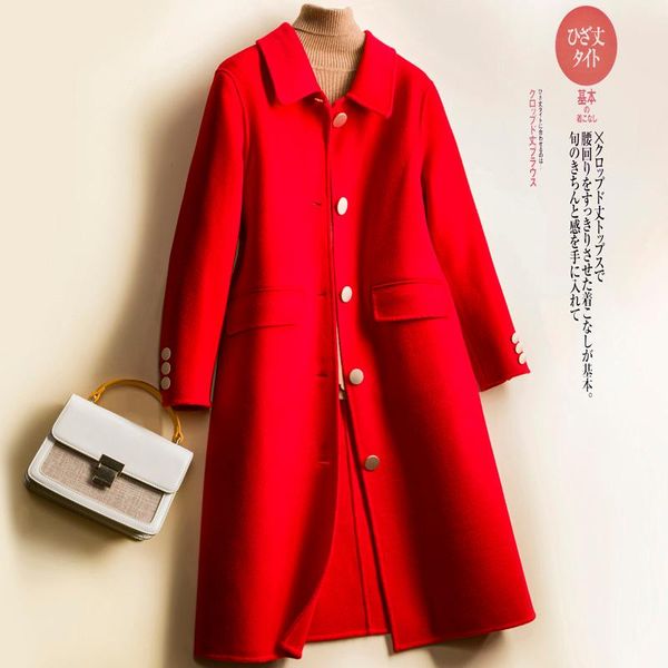 women's wool & blends 2021 fashion 100% coat women double-faced woolen jacket famale slim long jackets casual clothes woman abrigo muje, Black
women's wool & blends 2021 fashion 100% coat women double-faced woolen jacket famale slim long jackets casual clothes woman abrigo muje, Black