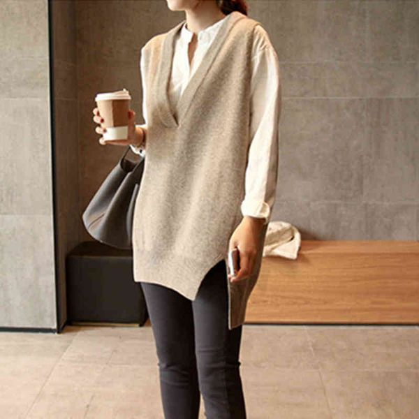 women's sweaters female body front and back short, female sweater long in cashmere sleeveless, half-long vest with loose v-low, , odf4, White;black
women's sweaters female body front and back short, female sweater long in cashmere sleeveless, half-long vest with loose v-low, , odf4, White;black
