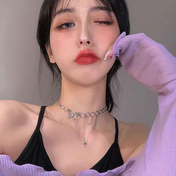 pendant necklaces butterfly clavicle cross hollow choker necklace jewelry women collares gothic hip hop link chain mujer jewlery, Silver
pendant necklaces butterfly clavicle cross hollow choker necklace jewelry women collares gothic hip hop link chain mujer jewlery, Silver