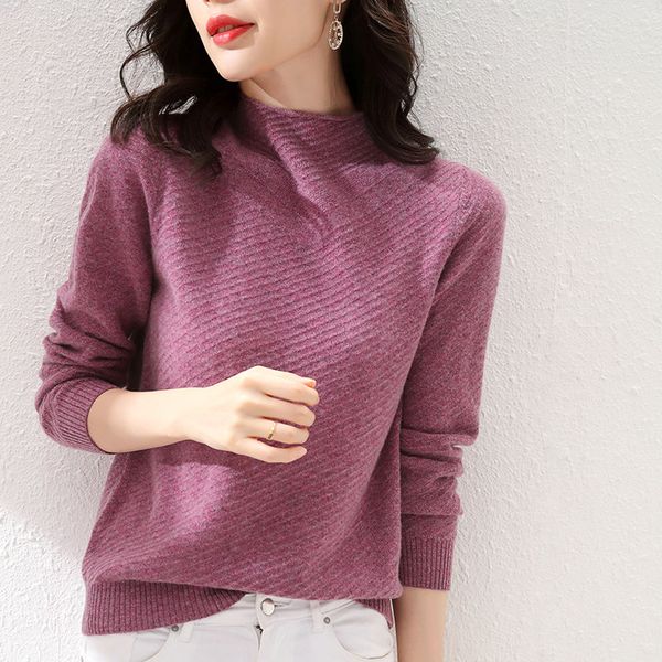 2021 autumn and winter new 100% pure wool semi-high round neck woolen sweater womens slim slim pullover warm and light sweate, White;black
2021 autumn and winter new 100% pure wool semi-high round neck woolen sweater womens slim slim pullover warm and light sweate, White;black