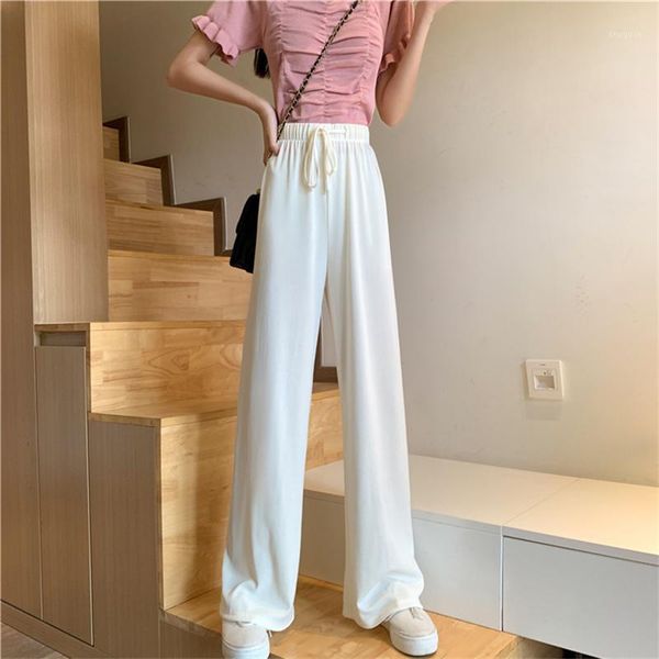 women's slacks loose summer pants soft ice silk ankle-length wide leg women high waisted trousers y581 & capris, Black;white
women's slacks loose summer pants soft ice silk ankle-length wide leg women high waisted trousers y581 & capris, Black;white