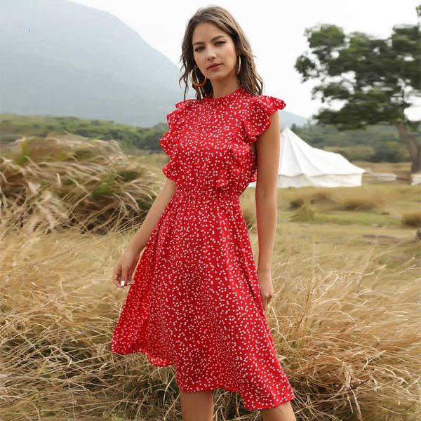 casual dresses vintage summer women dot print butterfly sleeve long a-line ladies ruffles neck female chiffon midi es 07lg, Black;gray
casual dresses vintage summer women dot print butterfly sleeve long a-line ladies ruffles neck female chiffon midi es 07lg, Black;gray