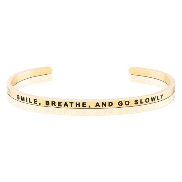 bangle 4mm smile, breathe, and go slowly positive phrases stainless steel bracelets inspirational custom cuff band bangles, Black
bangle 4mm smile, breathe, and go slowly positive phrases stainless steel bracelets inspirational custom cuff band bangles, Black