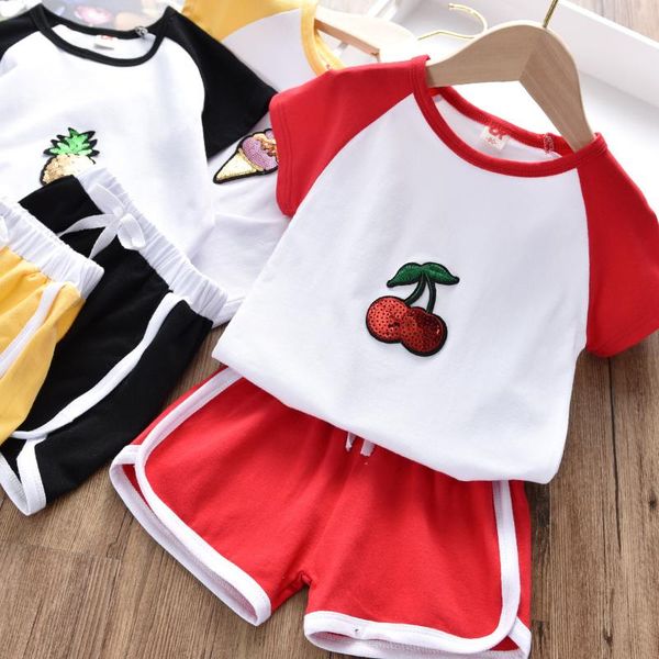 clothing sets children set summer baby clothes 2pcs cherry pineapple ice cream print short sleeve t-shirt +short pant 2-6y, White
clothing sets children set summer baby clothes 2pcs cherry pineapple ice cream print short sleeve t-shirt +short pant 2-6y, White
